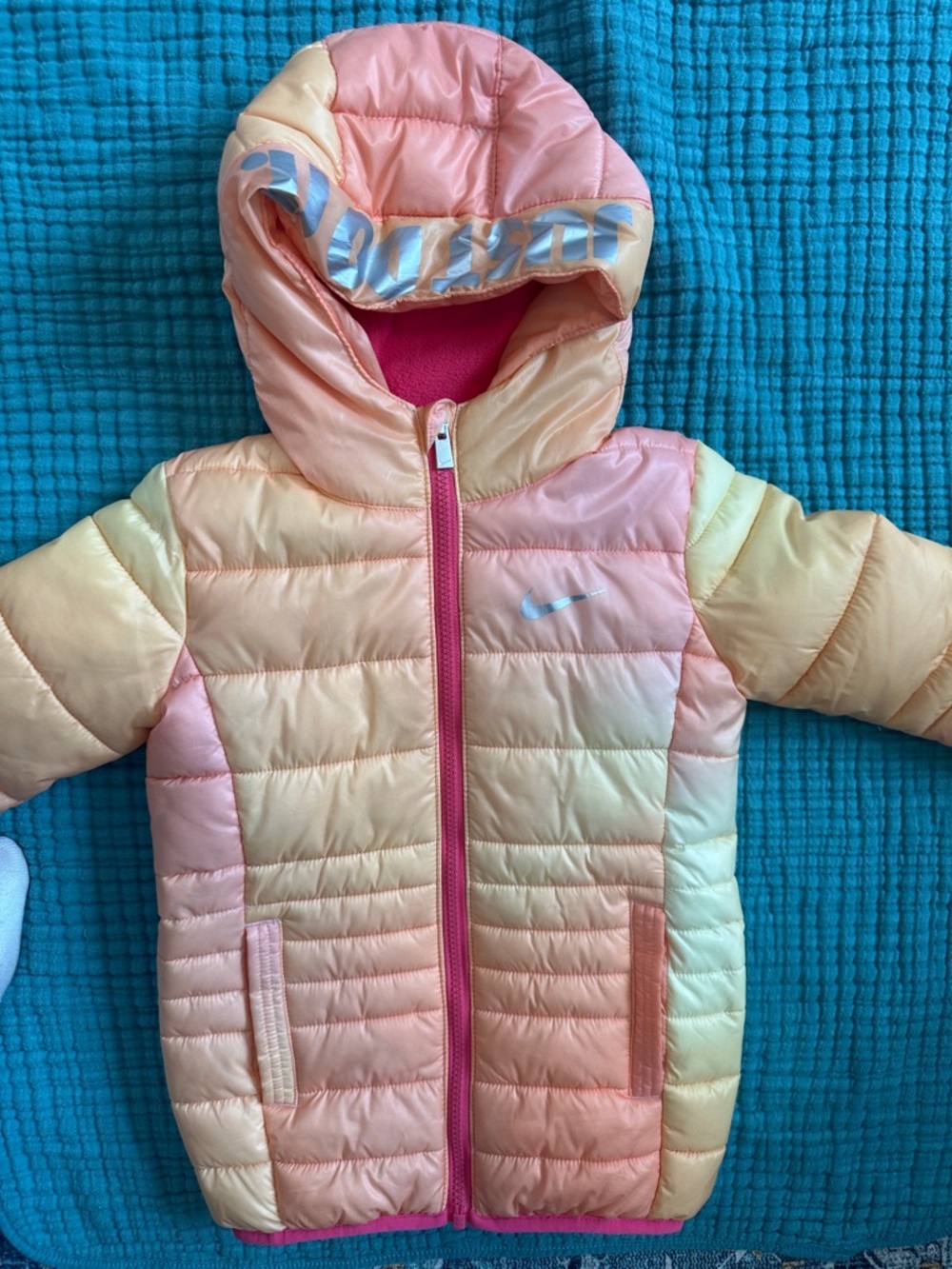 Nike Girls' Gradient Hooded Puffer Jacket - Pink & Peach